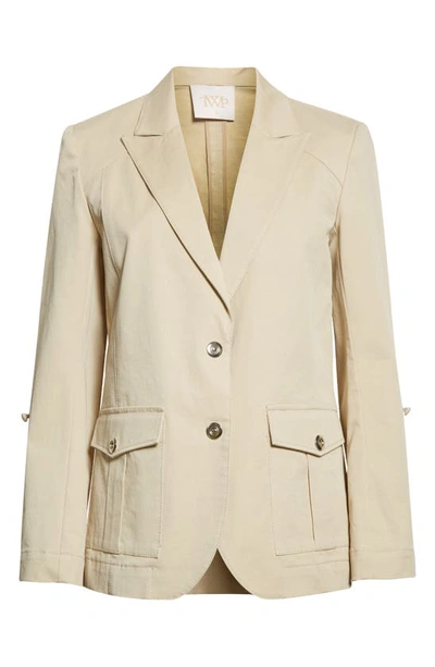 Twp Bell Stretch Cotton Blazer In Khaki