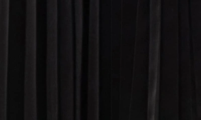 August Sky Empire Waist Pleated Satin Midi Dress In Black