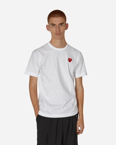 Shop Comme Des Garçons Play Heart T-shirt In White