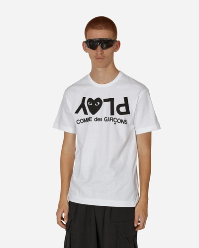 Shop Comme Des Garçons Play Upside Down Logo T-shirt In White