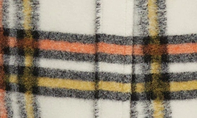 Noize Greta Plaid Felted Shirt Jacket In Cream Check