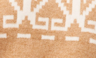 Cece Fair Isle Turtleneck Sweater In Latte Heather Beige