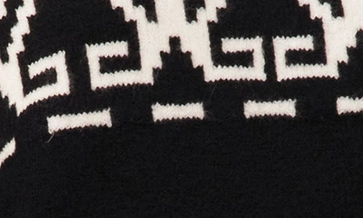 Cece Fair Isle Turtleneck Sweater In Rich Black