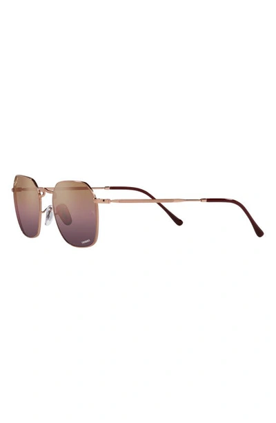 Shop Ray Ban Jim 53mm Polarized Irregular Sunglasses In Rose Gold