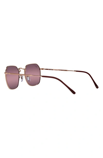 Shop Ray Ban Jim 53mm Polarized Irregular Sunglasses In Rose Gold