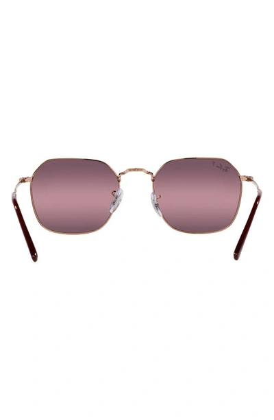 Shop Ray Ban Jim 53mm Polarized Irregular Sunglasses In Rose Gold