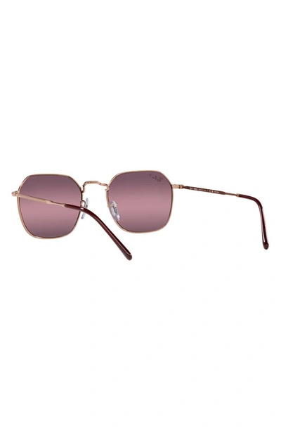 Shop Ray Ban Jim 53mm Polarized Irregular Sunglasses In Rose Gold