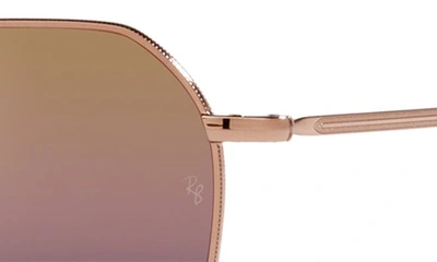 Shop Ray Ban Ray-ban Jim 53mm Polarized Irregular Sunglasses In Rose Gold