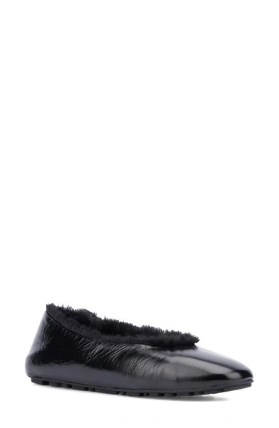 Qassidy Faux Fur Lined Flat In Black