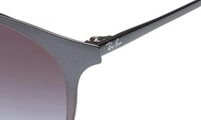 Shop Ray Ban Erika 54mm Round Sunglasses In Metallic Grey