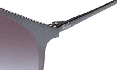 Ray Ban Erika 54mm Round Sunglasses In Metallic Grey