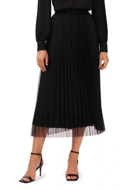 Shop Halogen Glitter Underlay Pleated Skirt In Rich Black
