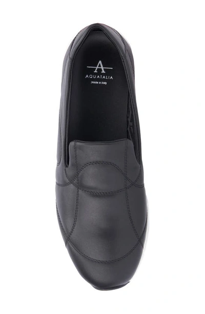 Shop Aquatalia Katya Quilted Slip-on Sneaker In Black