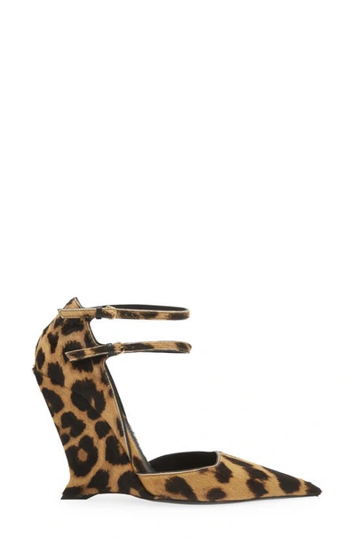 Shop Ferragamo Vidya Genuine Calf Hair Pointed Toe Pump In Leopard