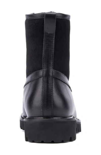 Shop Aquatalia Gitano Genuine Shearling Lined Water Repellent Boot In Black