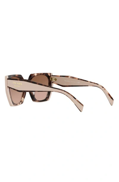 Shop Prada 55mm Gradient Rectangular Sunglasses In Beige Tort