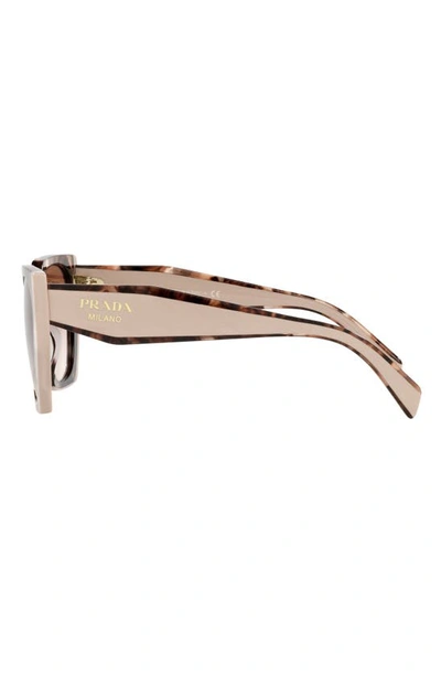 Shop Prada 55mm Gradient Rectangular Sunglasses In Beige Tort