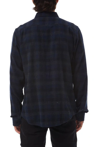 Shop Ezekiel Costner Plaid Flannel Shirt In Dark Blue