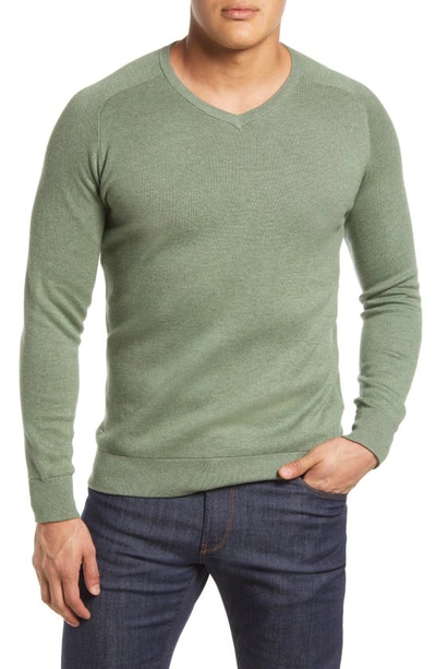 Shop Peter Millar Deuce V-neck Sweater In Safari