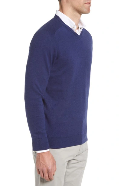 Shop Peter Millar Deuce V-neck Sweater In Navy