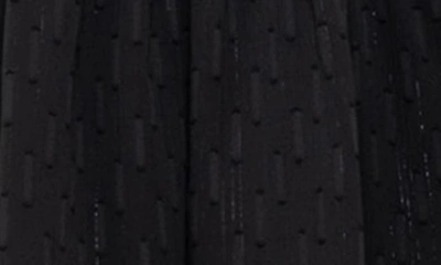 Shop August Sky Long Sleeve Clip Dot Chiffon Midi Dress In Black