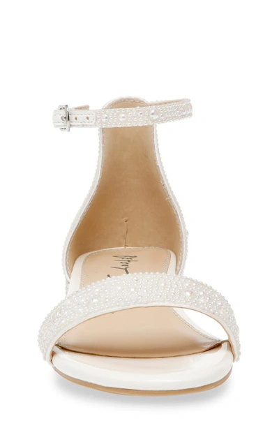 Shop Betsey Johnson Rhinestone Ankle Strap Sandal In White