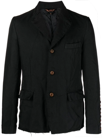 Shop Comme Des Garçons Twill Single-breasted Jacket In Black