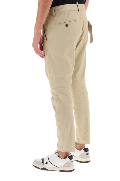 Shop Dsquared2 Sexy Chino Pants In Beige