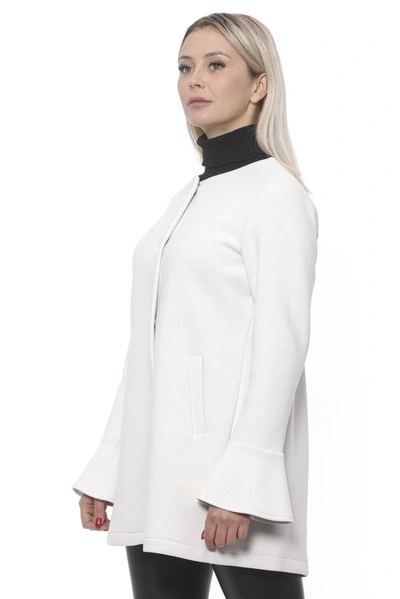 19v69 Italia Elegant White Neoprene Woman Coat In White