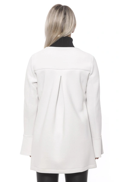 19v69 Italia Elegant White Neoprene Woman Coat In White