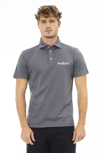 Shop Baldinini Trend Gray Cotton Polo Men's Shirt