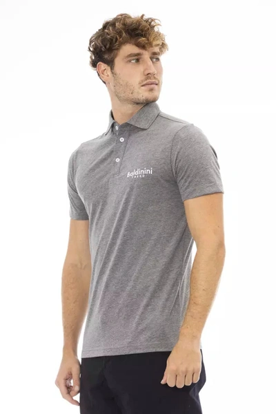 Shop Baldinini Trend Gray Cotton Polo Men's Shirt