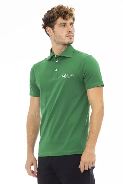 Shop Baldinini Trend Green Cotton Polo Men's Shirt