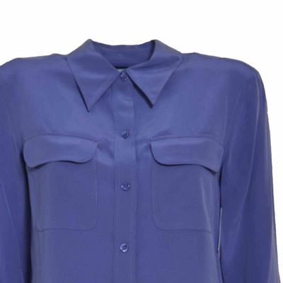 Shop Equipment Blue Silk Slim Signature Shirt