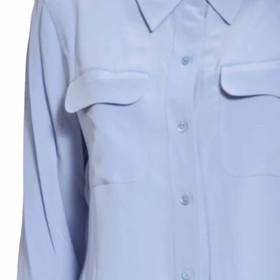 Shop Equipment Light-blue Silk Slim Signature Shirt  In Clear Blue