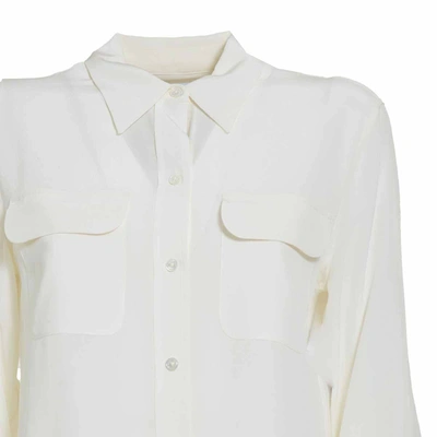 Shop Equipment White Silk Slim Signature Shirt