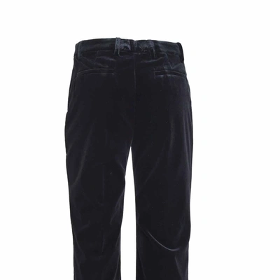 Shop Etro Black Velvet Flared High-waisted Trousers