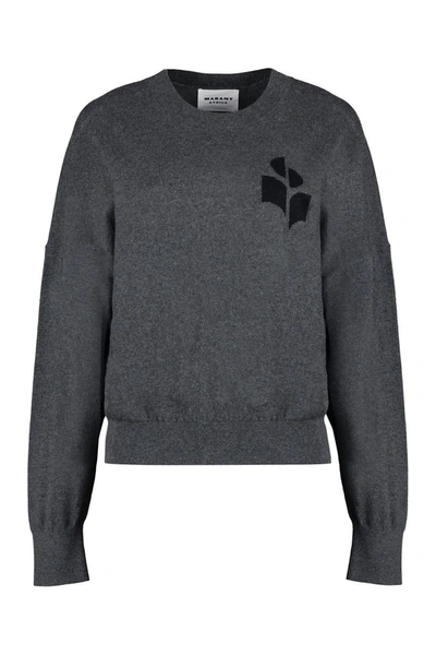 Shop Isabel Marant Étoile Marisans Cotton Crew-neck Sweater In Grey