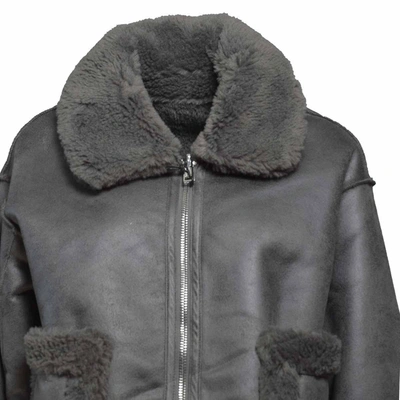Shop Jakke Grey Faux Fur Shearling Coat