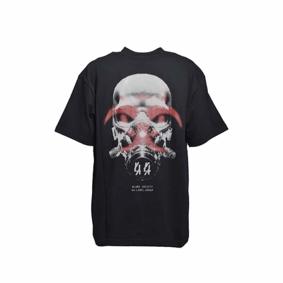 Shop M44 Label Group Black Jersey T-shirt With Rave Skull Print 44 Label Group
