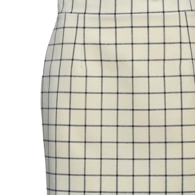Shop Marni Cream Virgin Wool Check Pattern Mini Skirt