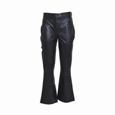 Paige Flared Faux-leather Trousers In Black