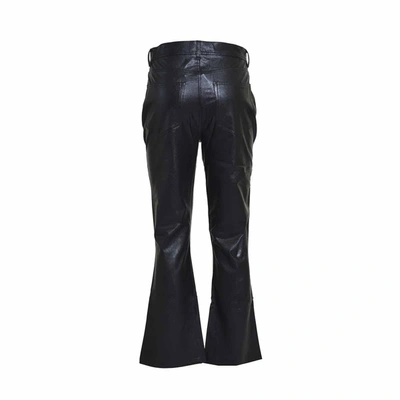 Paige Flared Faux-leather Trousers In Black