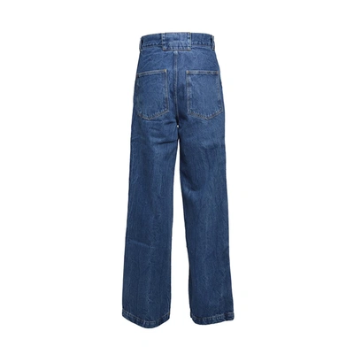 Shop Paura Blue Cotton Vivienne Cargo Denim Jeans