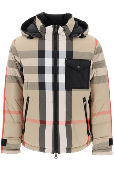 Shop Burberry Rutland Reversible Hooded Down Jacket In Multicolor