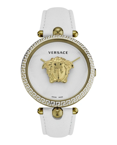 Shop Versace Palazzo Empire Leather Watch In Multi