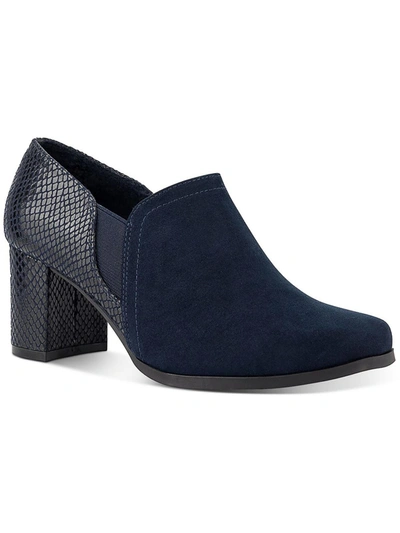 Shop Karen Scott Tillen Womens Slip-on Round Toe Loafer Heels In Blue