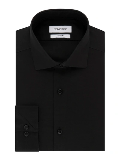 Shop Calvin Klein Mens Slim Fit Non Iron Button-down Shirt In Black