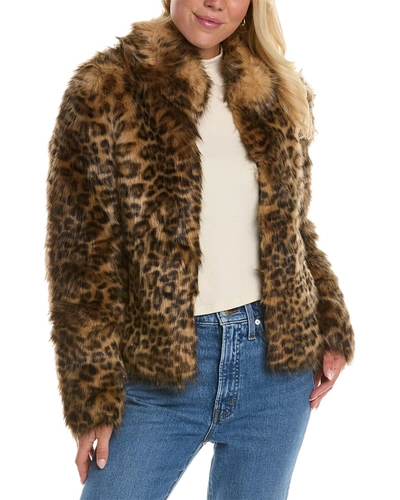 Shop Unreal Fur Tangerine Dream Wild Cat Jacket In Brown