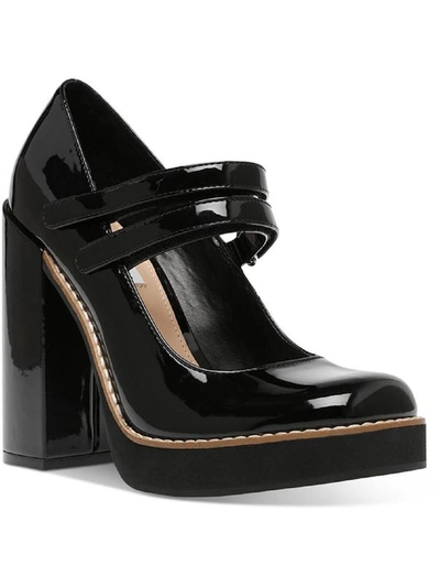 Shop Steve Madden Twice Womens Patent Casual Block Heels In Black